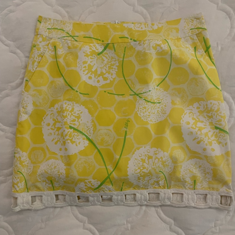 Lilly Pulitzer Yellow Lemon Print Mini Skirt
